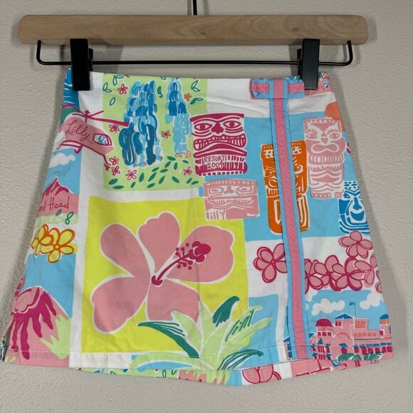 Vintage Lilly Pulitzer Kids Skort Maui Hawaii Resort Wear 2004 Patchwork Skirt 4